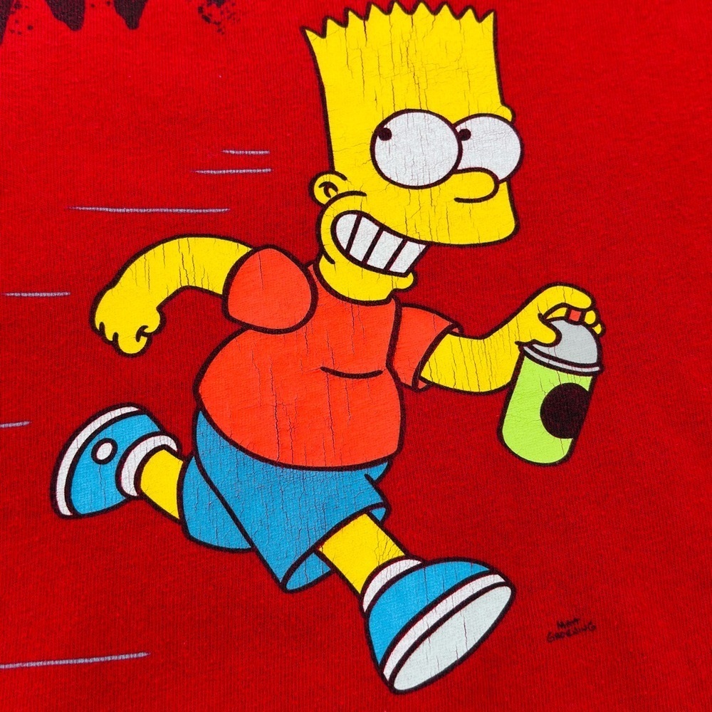 Vans X The Simpsons El Barto Men's T-Shirt Size X-Large Red Long Sleeve Graphic - Picture 4 of 14